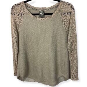 Anthropologie Rosanella Feather Lace Pullover One September Pleated Back Sweater